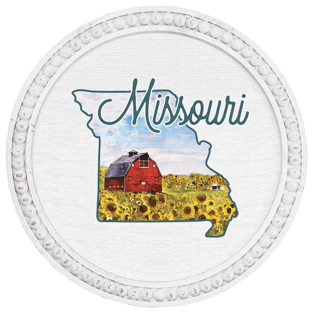 State Barn Sunflower PER STATE - Beaded Art Round