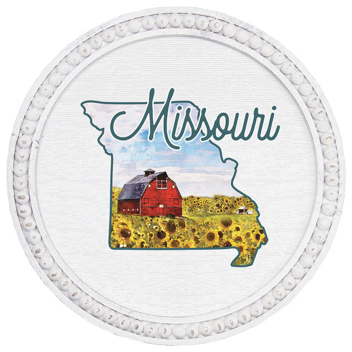 State Barn Sunflower PER STATE - Beaded Art Round