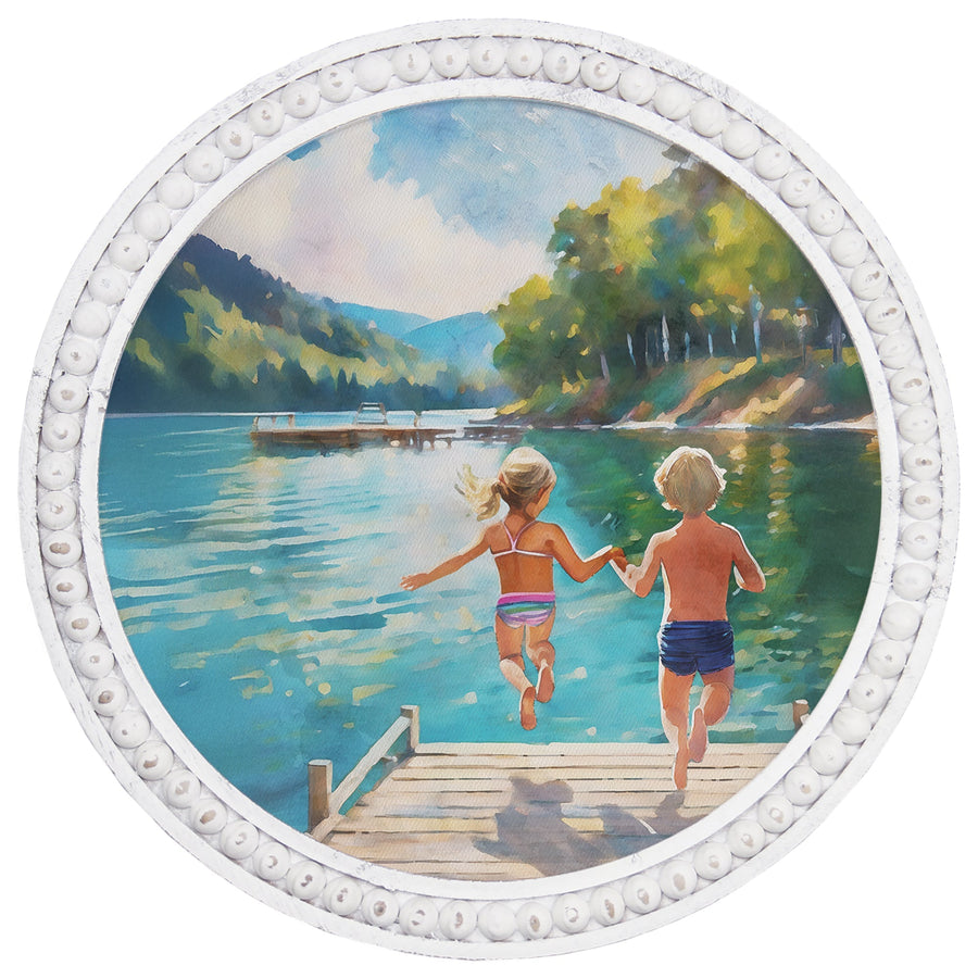 Kids Jumping Lake