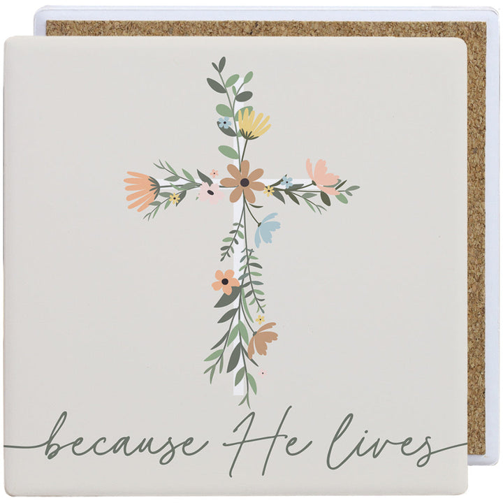 Floral Cross He Lives