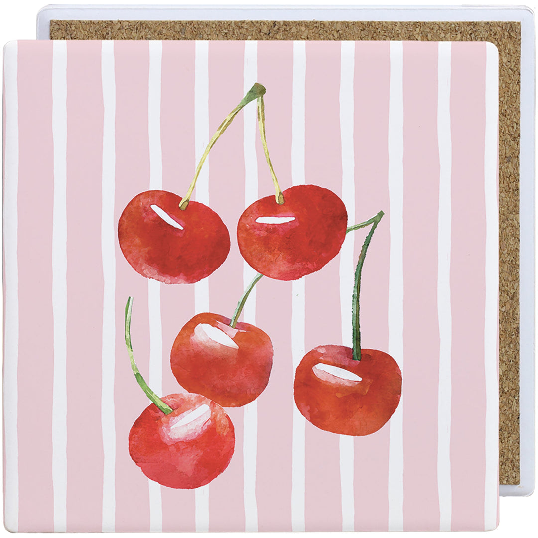 Cherries Pink Stripes