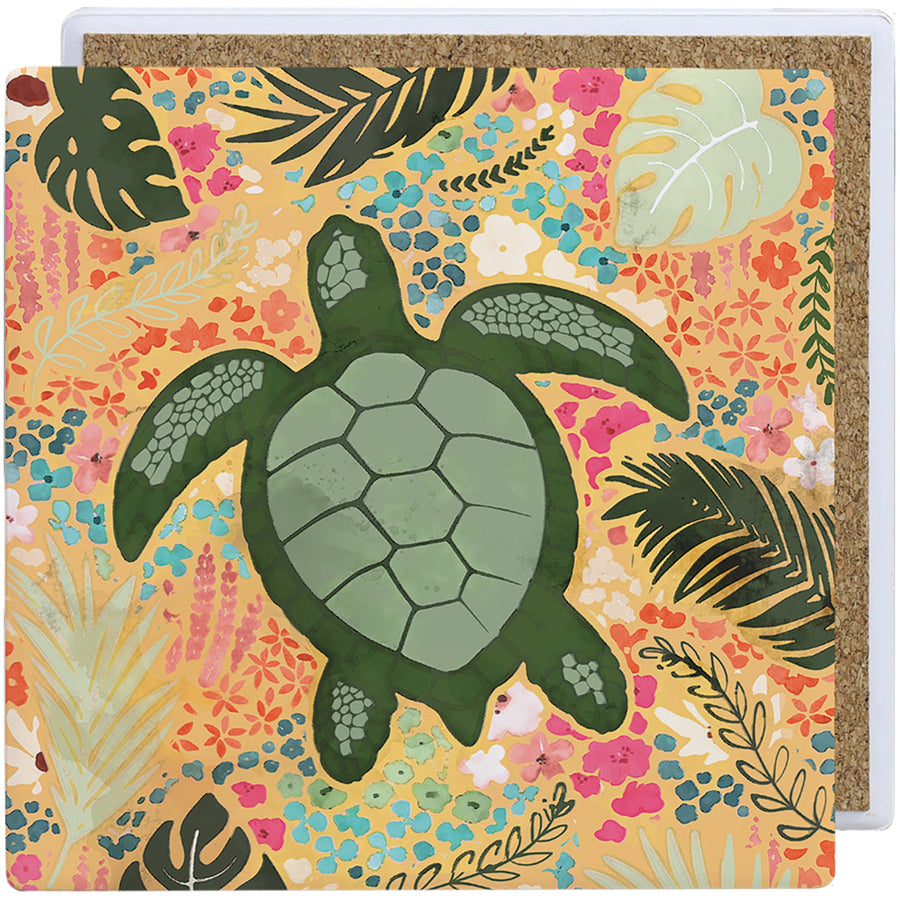 Yellow Floral Turtle