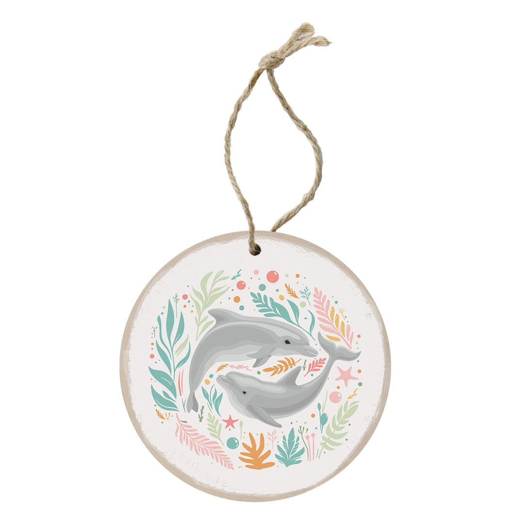 Floral Dolphins Circle