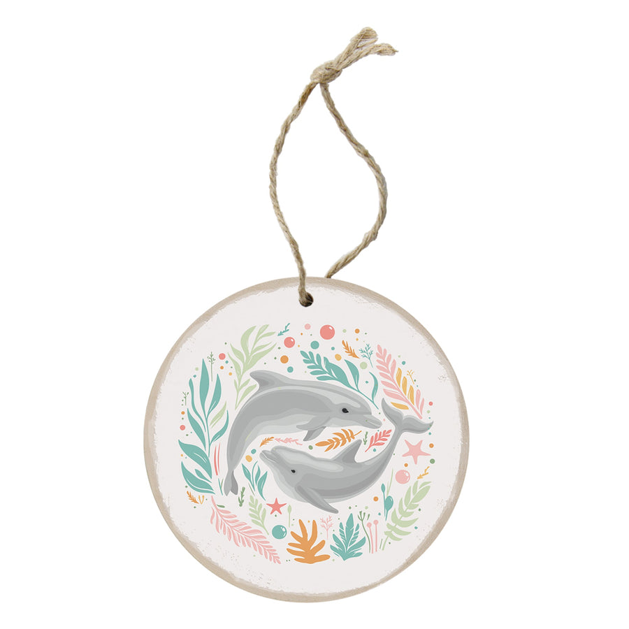 Floral Dolphins Circle