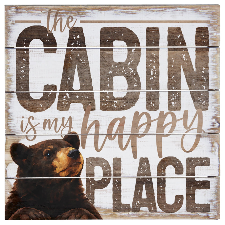 Cabin Happy Place Bear 8"