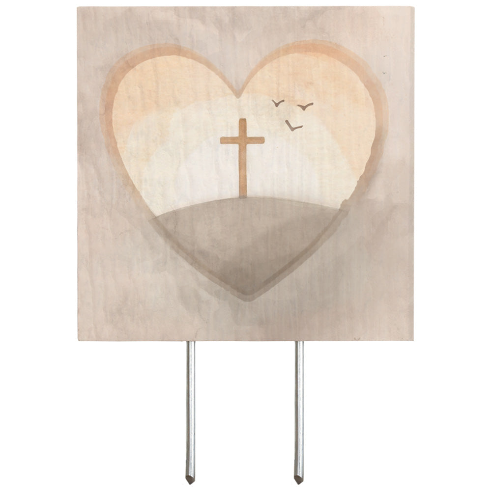 Watercolor Cross Heart