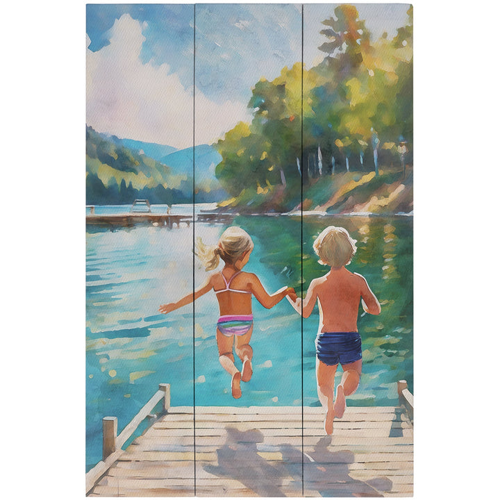 Kids Jumping Lake