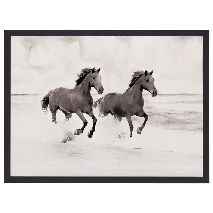 B&W Beach Horses