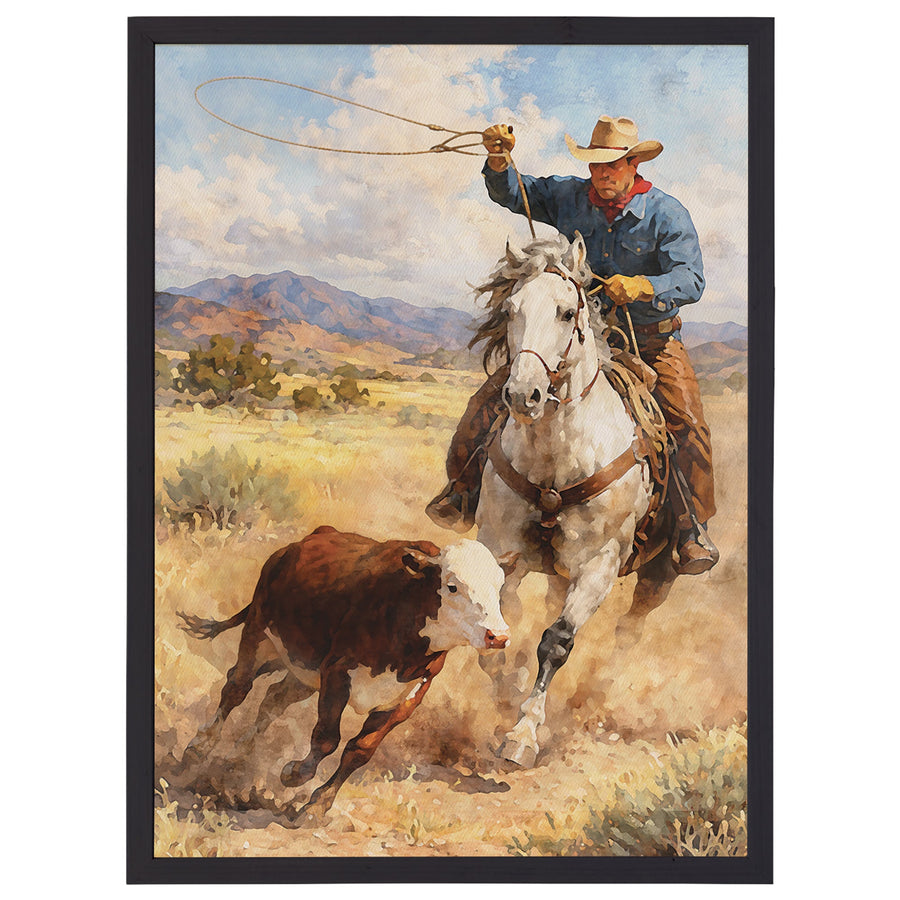 Cowboy Roping Calf