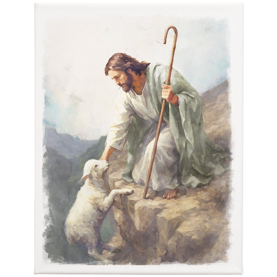 Jesus Lamb On Cliff 9x12