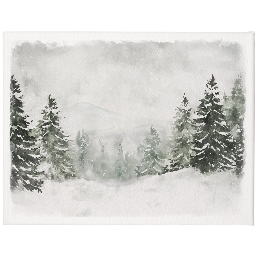 Snowy Pines Scene 12x9